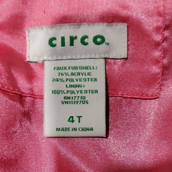 Circo Black Pea Coat with Pink Lining Size 4T - Picture 2 of 7